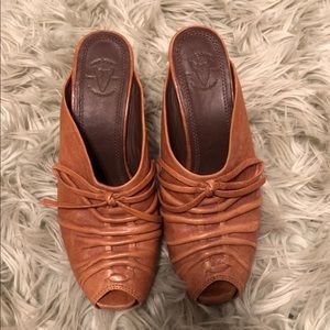 Frye slide boot peep toe